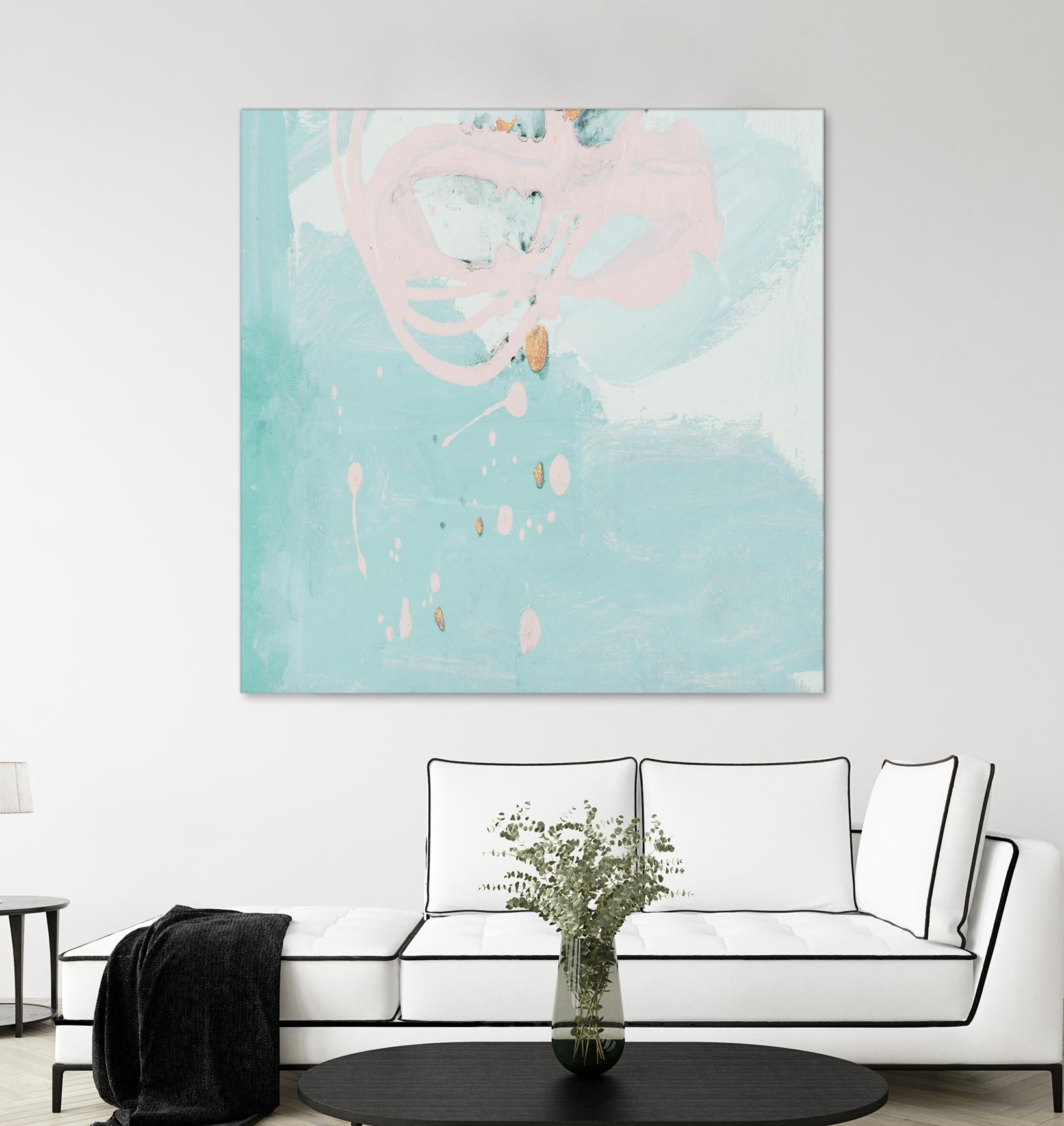 Spring Breeze Pink & Turquoise II by Patricia Pinto on GIANT ART - turquoise Abstract