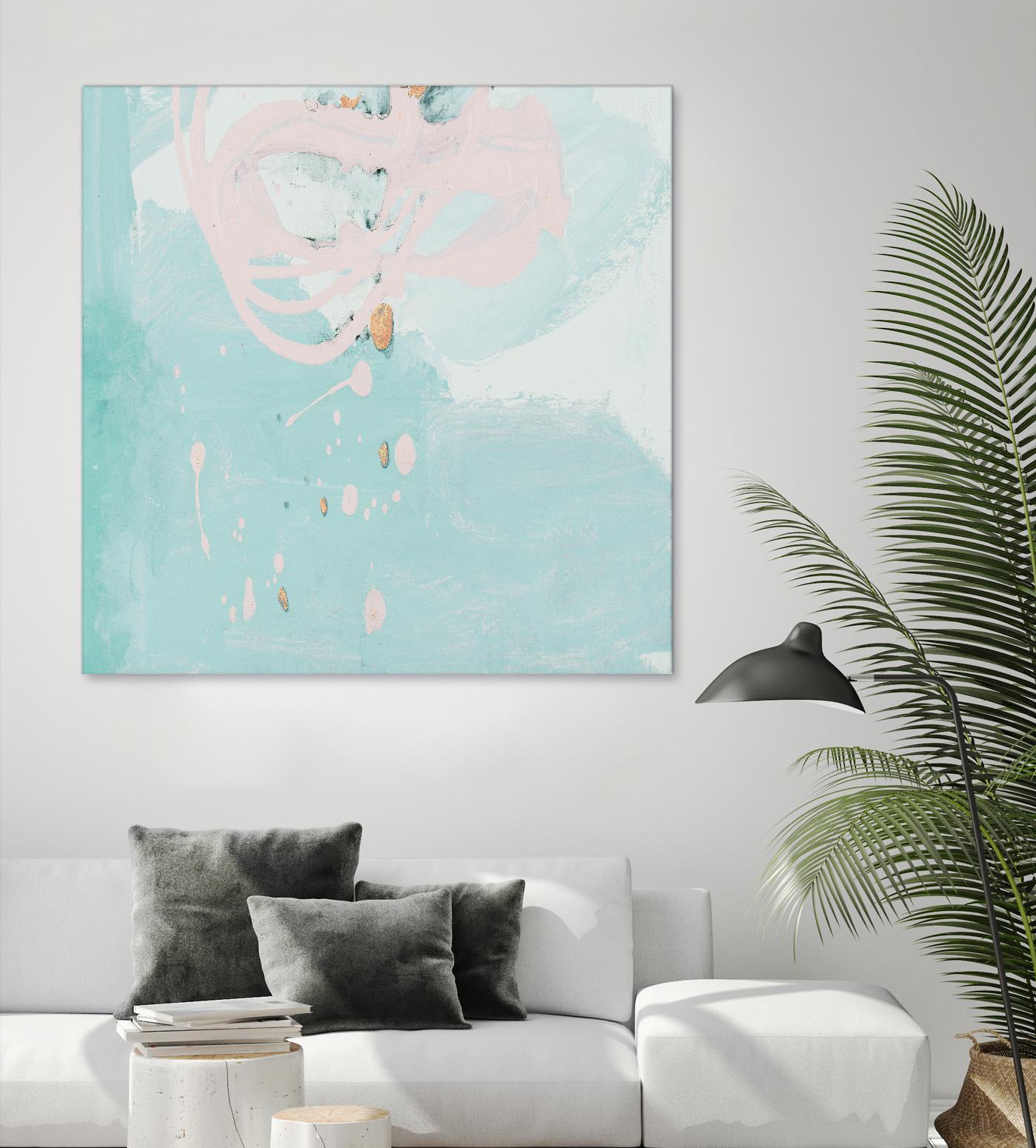 Spring Breeze Pink & Turquoise II by Patricia Pinto on GIANT ART - turquoise Abstract