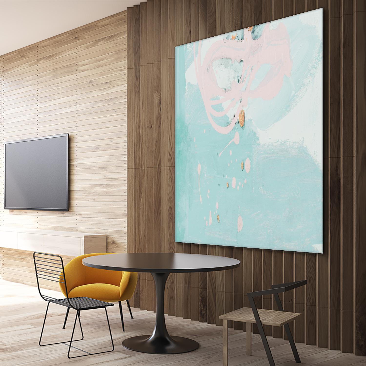 Spring Breeze Pink & Turquoise II by Patricia Pinto on GIANT ART - turquoise Abstract