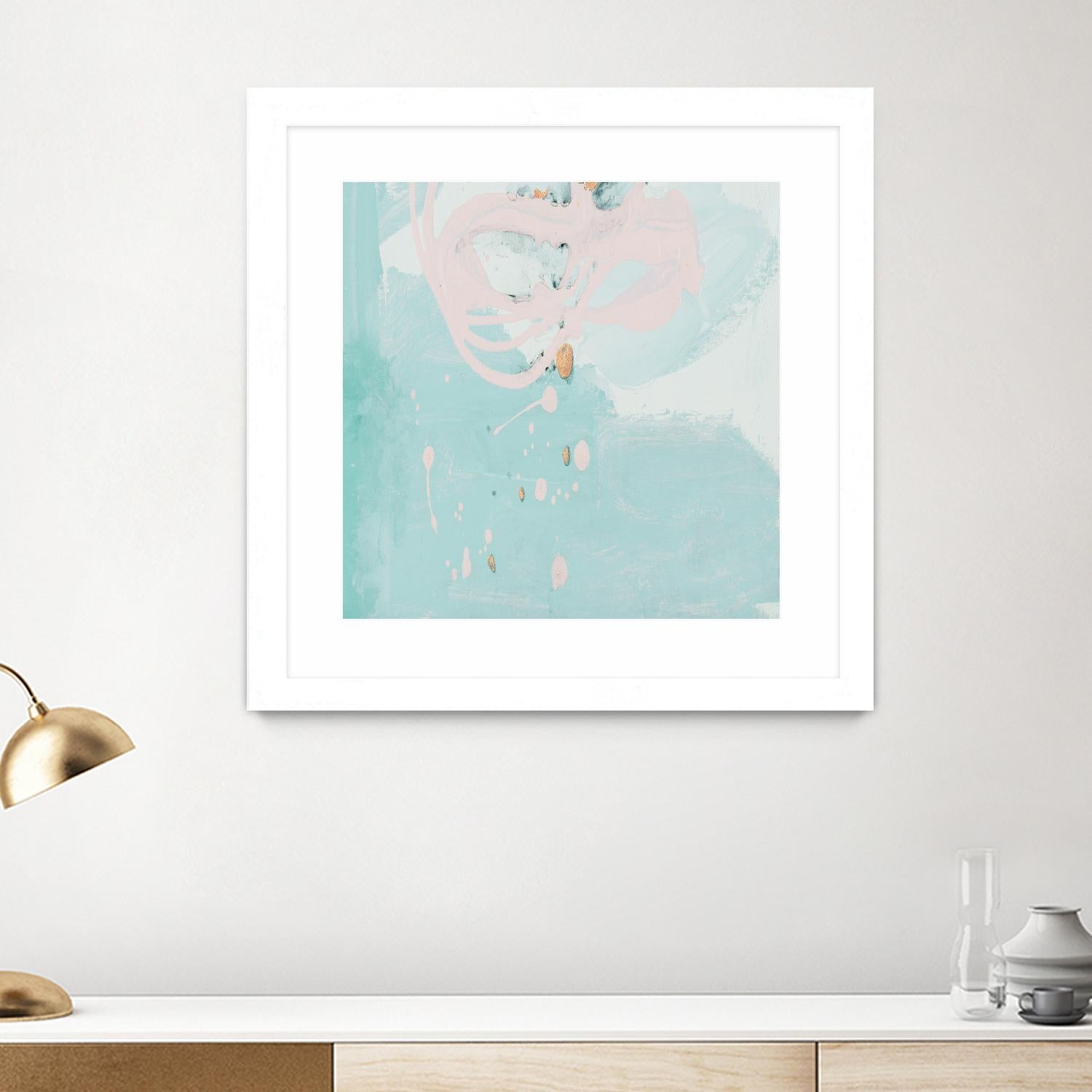 Spring Breeze Pink & Turquoise II by Patricia Pinto on GIANT ART - turquoise Abstract