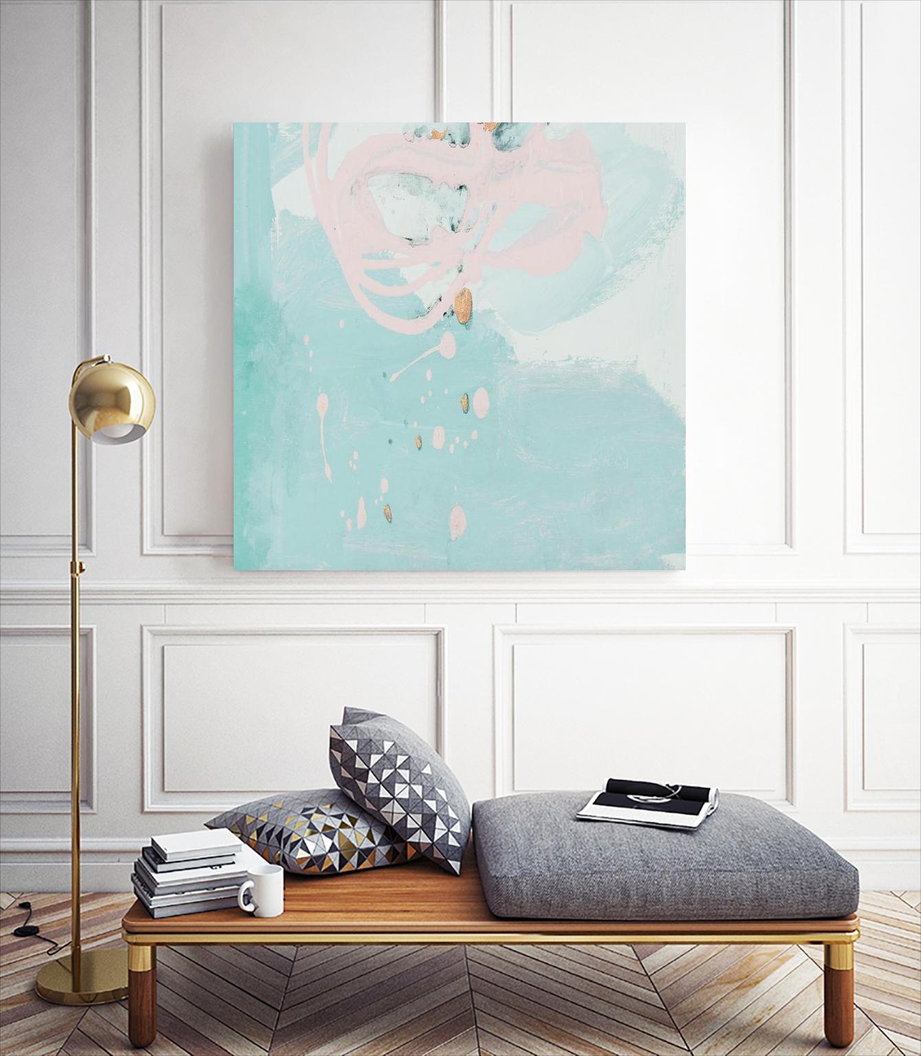 Spring Breeze Pink & Turquoise II by Patricia Pinto on GIANT ART - turquoise Abstract