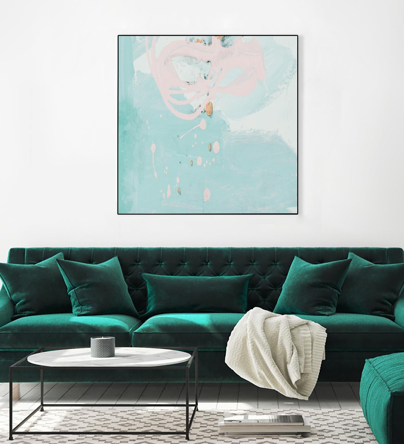 Spring Breeze Pink & Turquoise II by Patricia Pinto on GIANT ART - turquoise Abstract