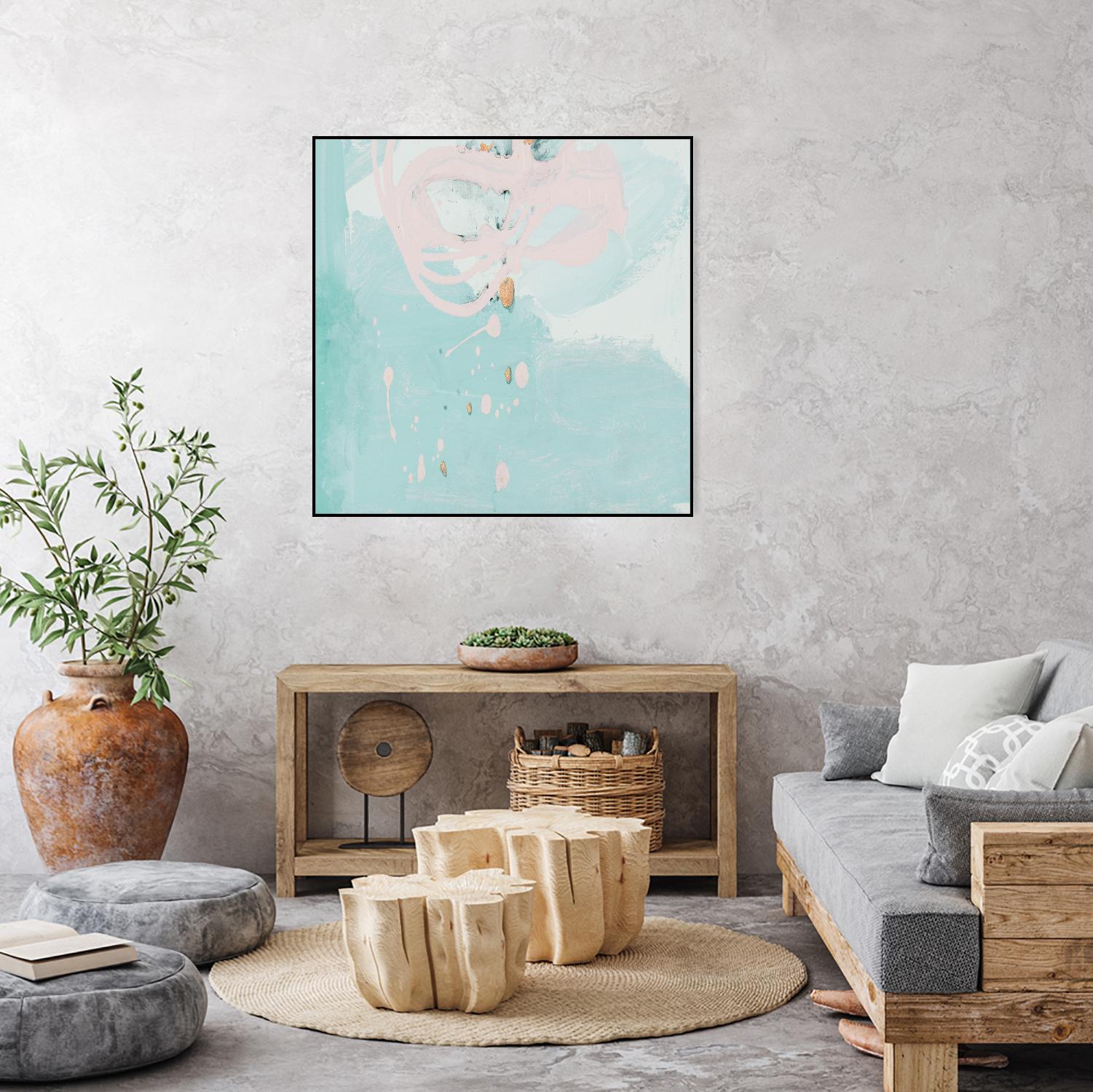 Spring Breeze Pink & Turquoise II by Patricia Pinto on GIANT ART - turquoise Abstract