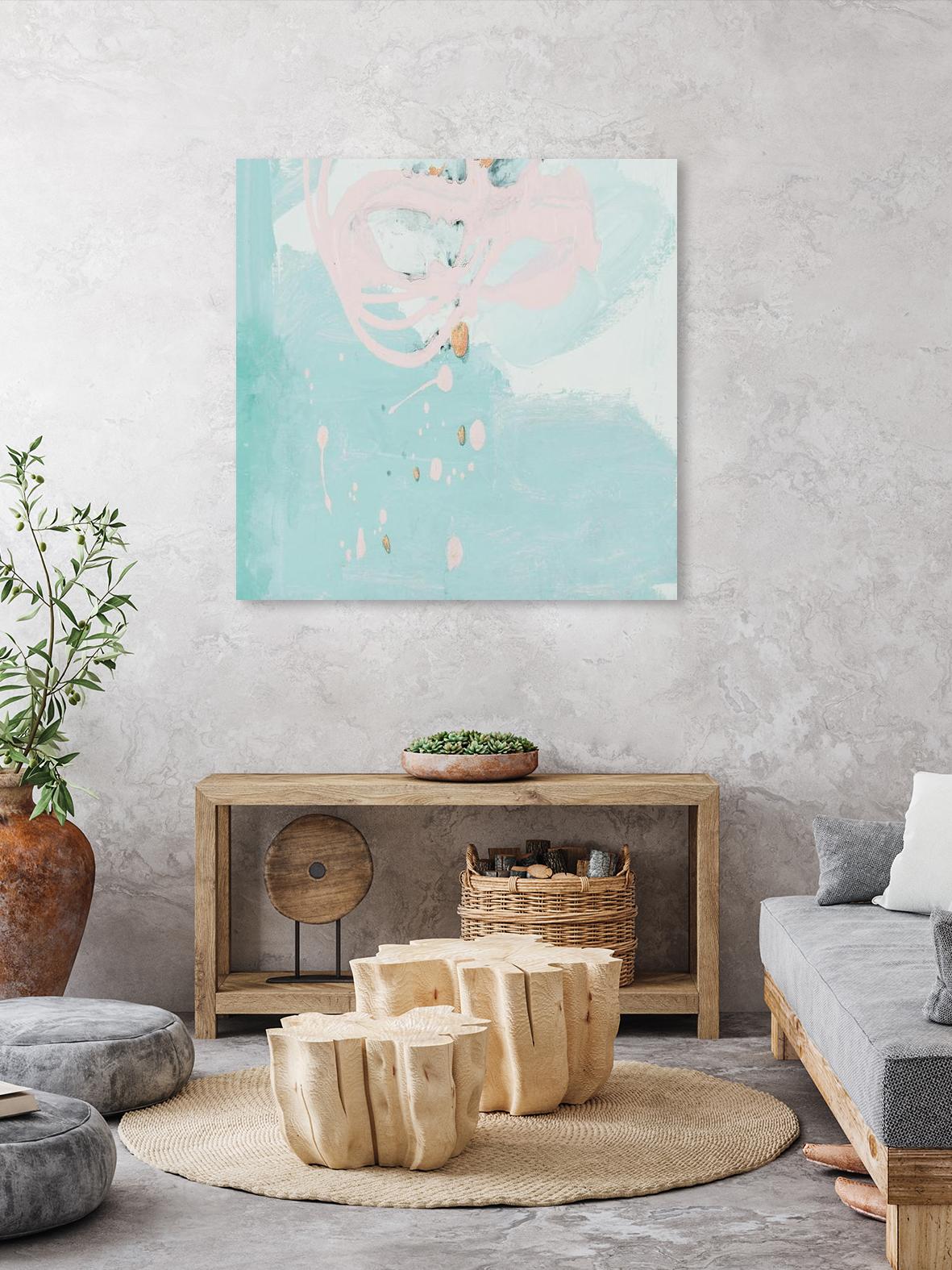 Spring Breeze Pink & Turquoise II by Patricia Pinto on GIANT ART - turquoise Abstract