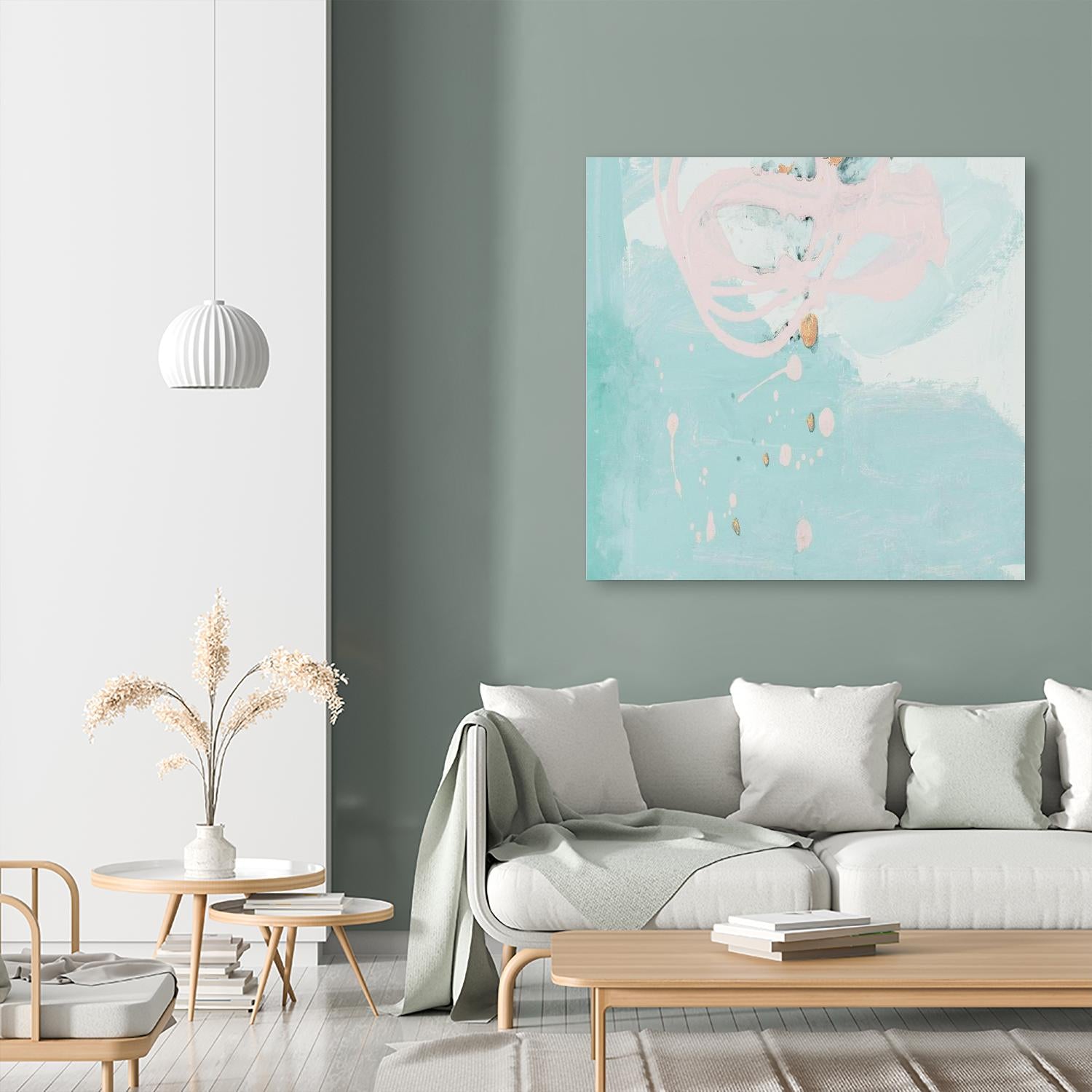Spring Breeze Pink & Turquoise II by Patricia Pinto on GIANT ART - turquoise Abstract