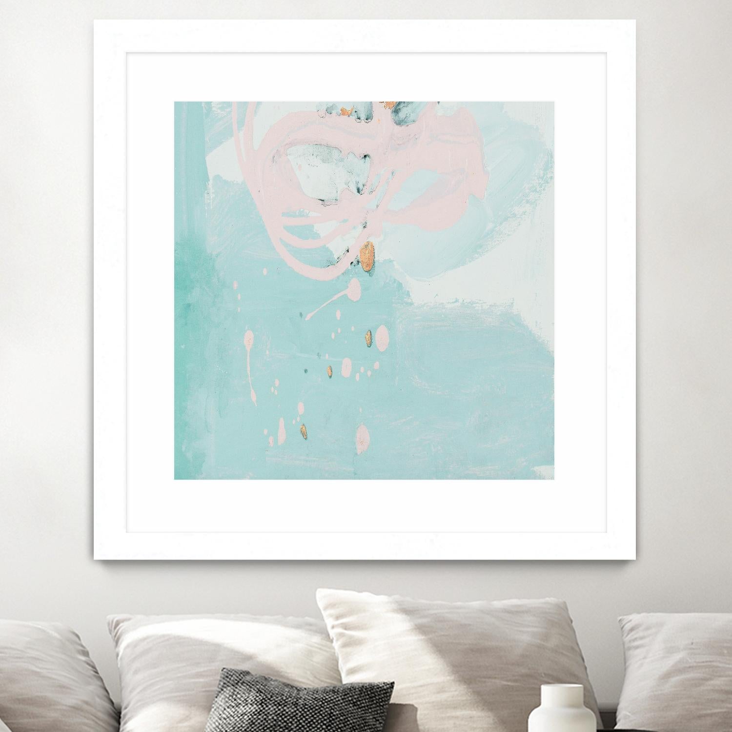 Spring Breeze Pink & Turquoise II by Patricia Pinto on GIANT ART - turquoise Abstract