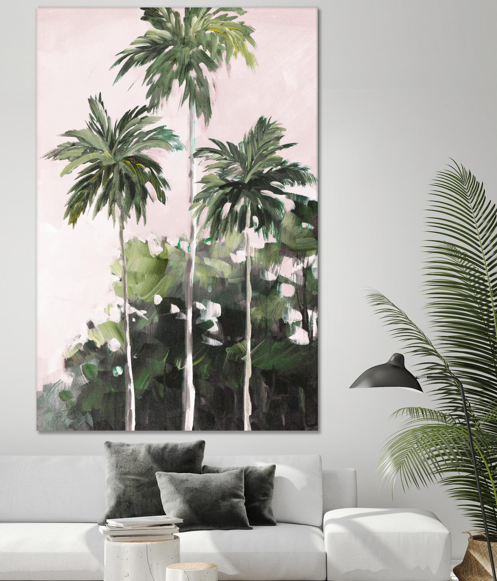 Palms Under A Pink Sky by Jane Slivka on GIANT ART - palms coastal