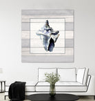 Muted Blue Sea Conch On Wood by Lanie Loreth on GIANT ART - coastal 