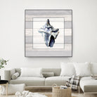 Muted Blue Sea Conch On Wood by Lanie Loreth on GIANT ART - coastal 
