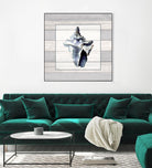 Muted Blue Sea Conch On Wood by Lanie Loreth on GIANT ART - coastal 