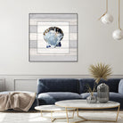 Muted Blue Sea Shell on Wood by Lanie Loreth on GIANT ART - coastal 
