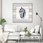 Muted Blue Conch on Wood by Lanie Loreth on GIANT ART - coastal 