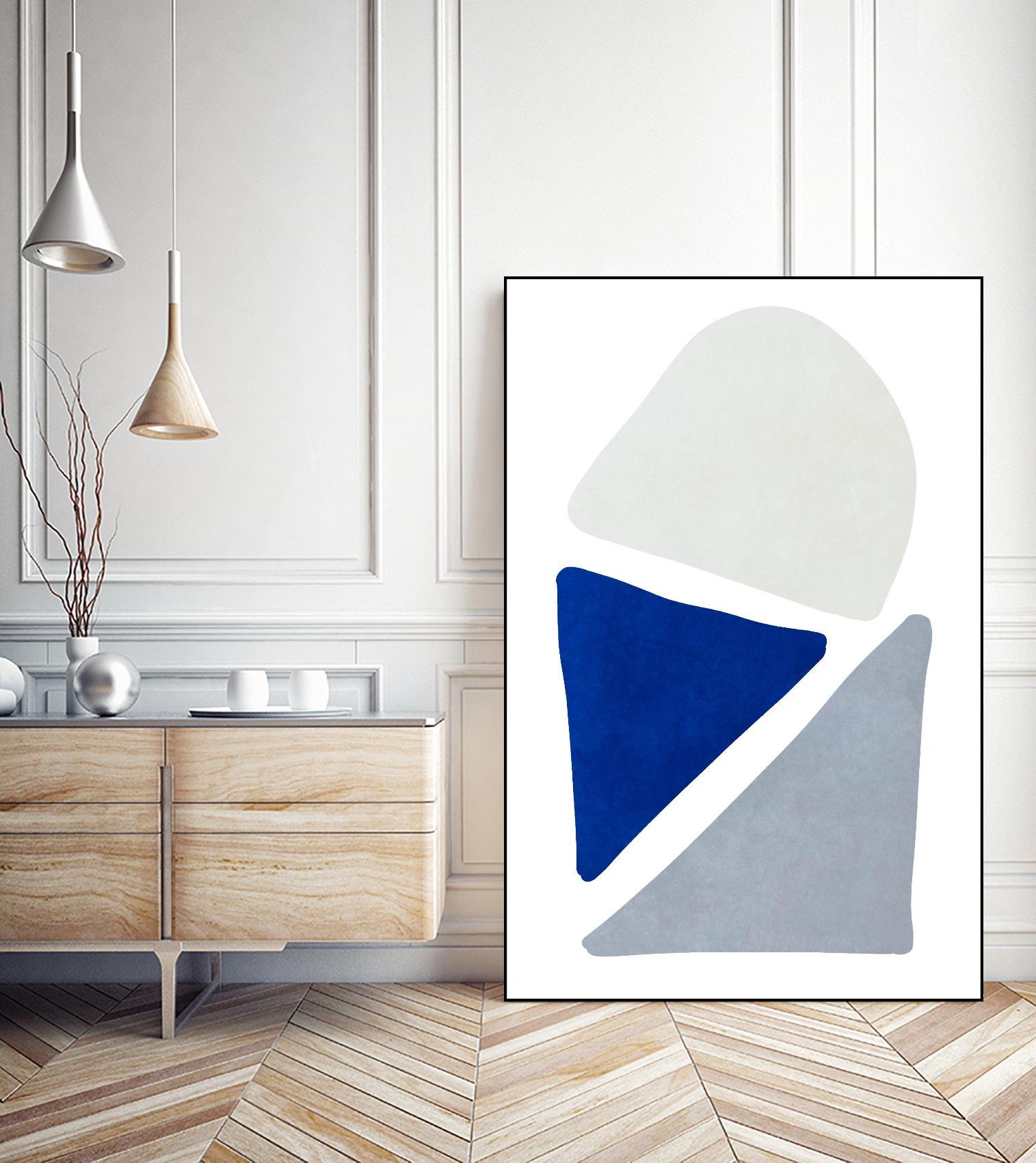 Blue Simple Shapes II by Sd Graphics Studio on GIANT ART - abstract 