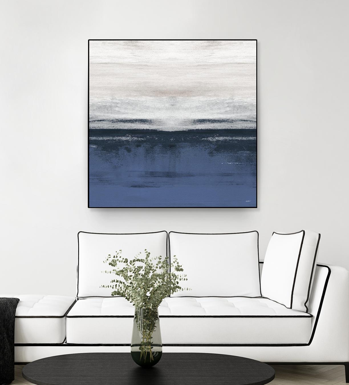 Familiar Feeling Blue Square II by Dan Meneely on GIANT ART - abstract 