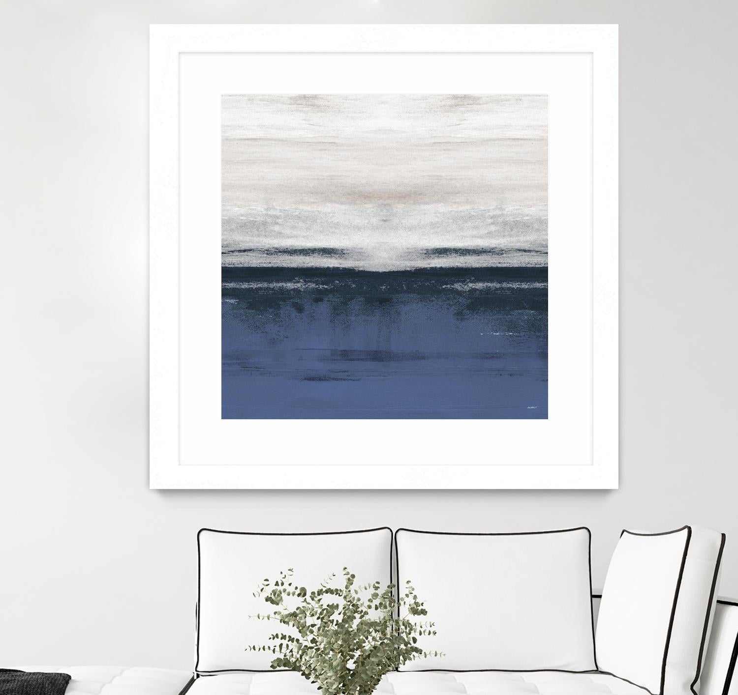 Familiar Feeling Blue Square II by Dan Meneely on GIANT ART - abstract 