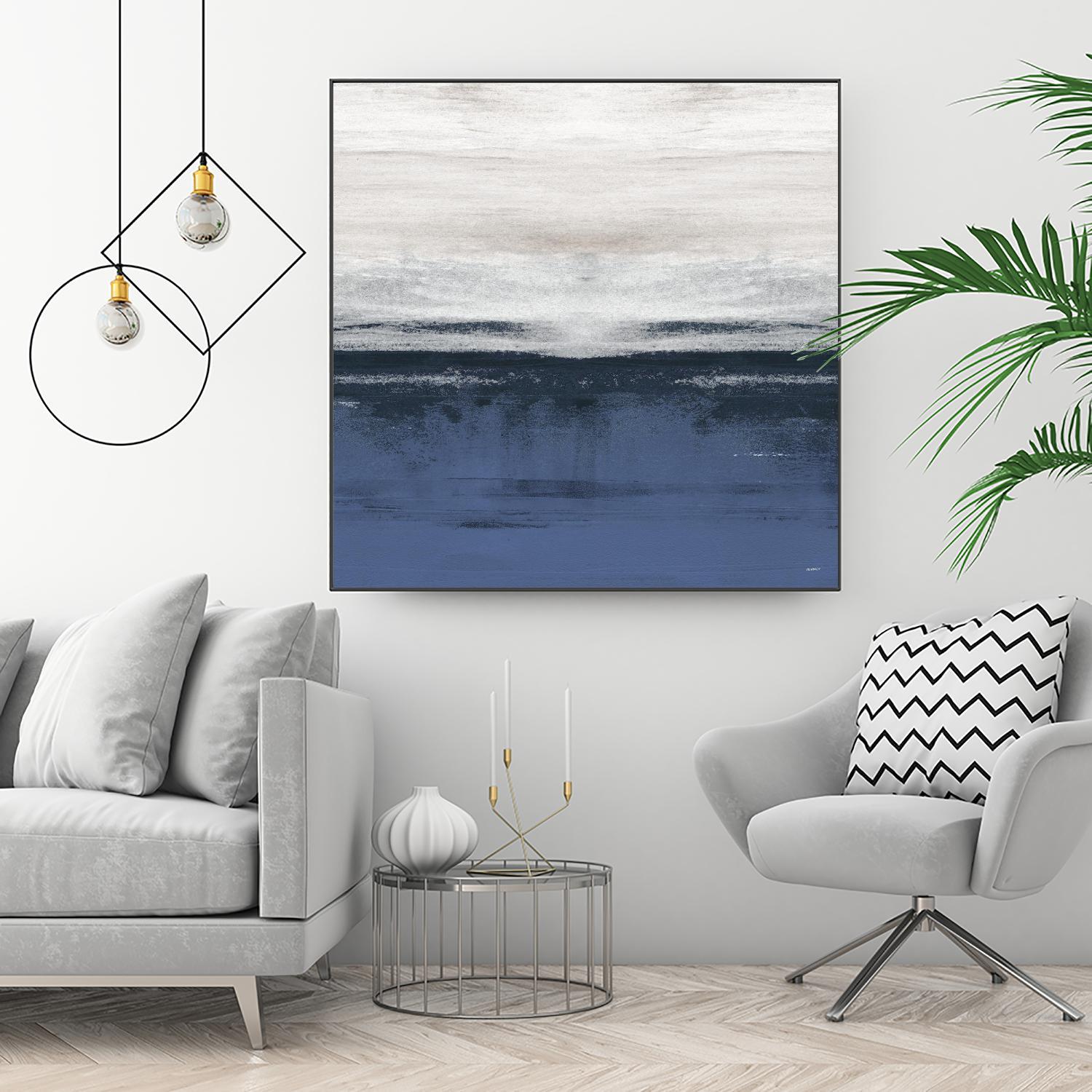 Familiar Feeling Blue Square II by Dan Meneely on GIANT ART - abstract 