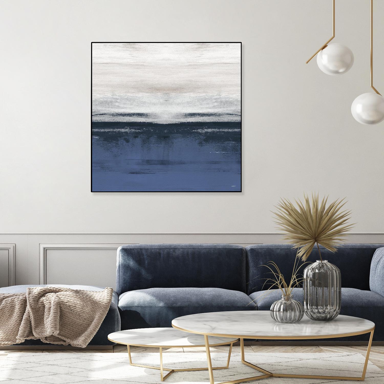 Familiar Feeling Blue Square II by Dan Meneely on GIANT ART - abstract 