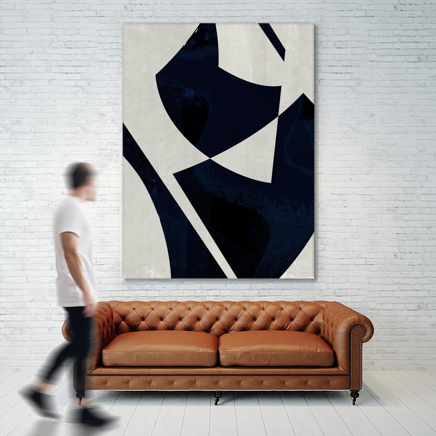 Black Machine I by Dan Meneely on GIANT ART - blue shapes 