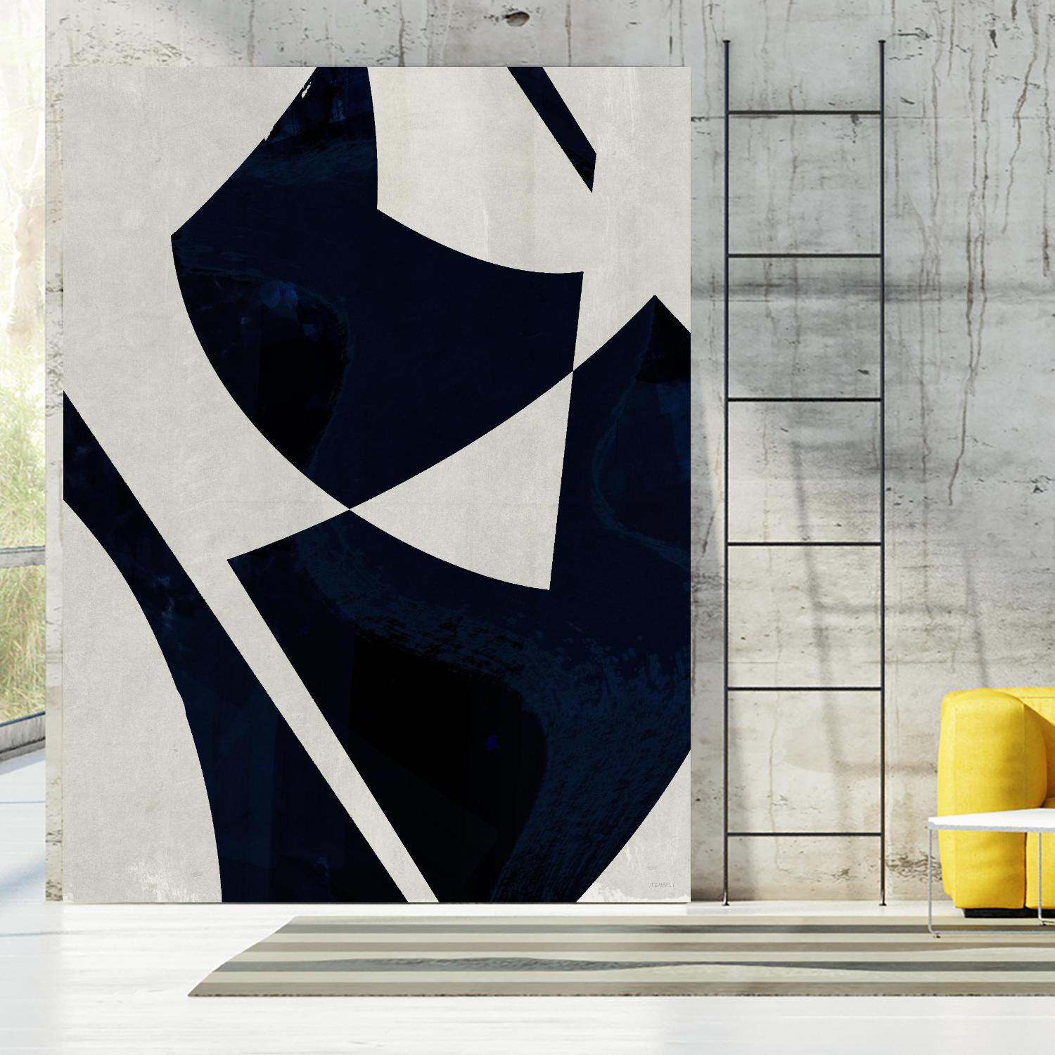 Black Machine I by Dan Meneely on GIANT ART - blue shapes 