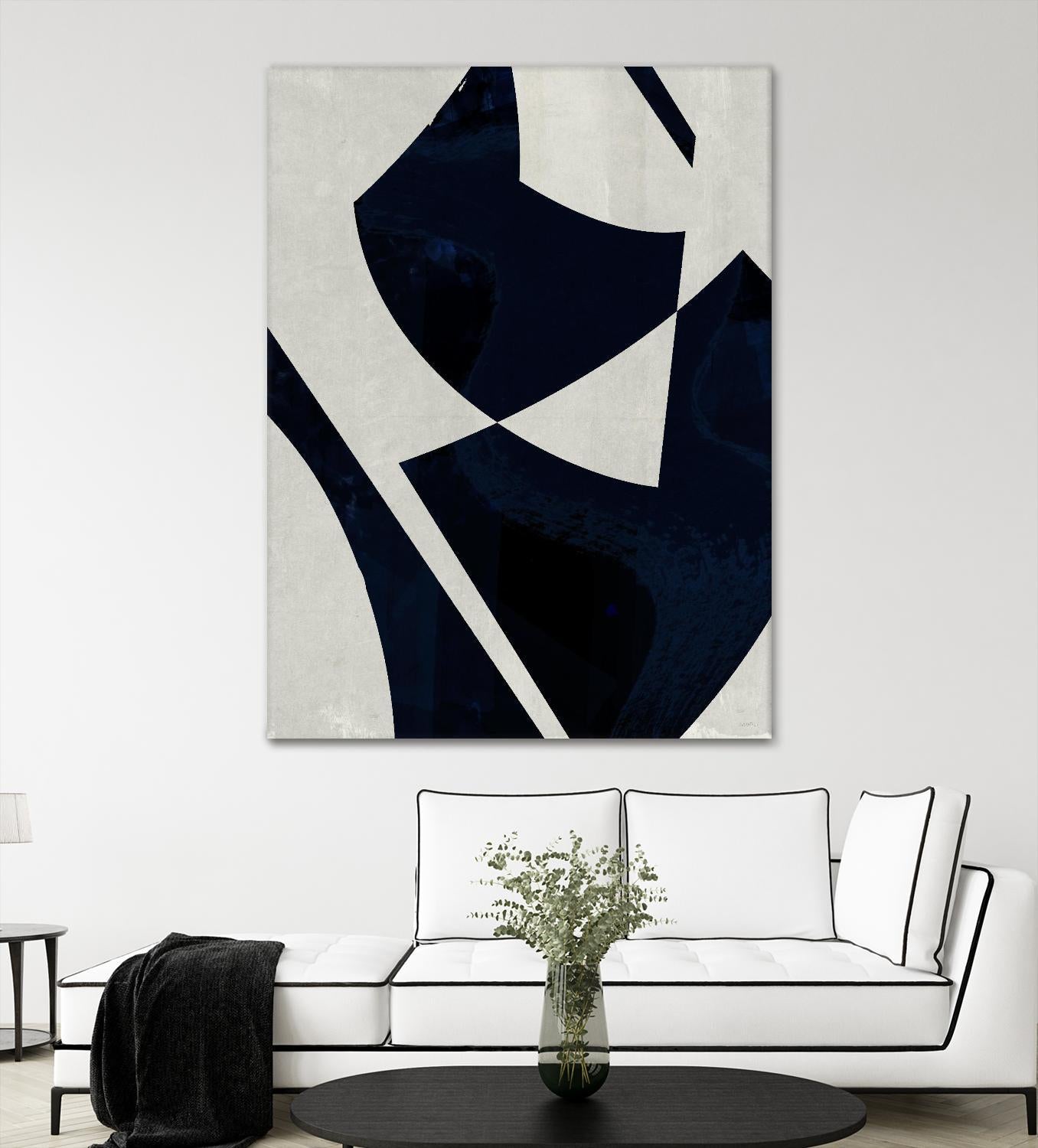 Black Machine I by Dan Meneely on GIANT ART - blue shapes 