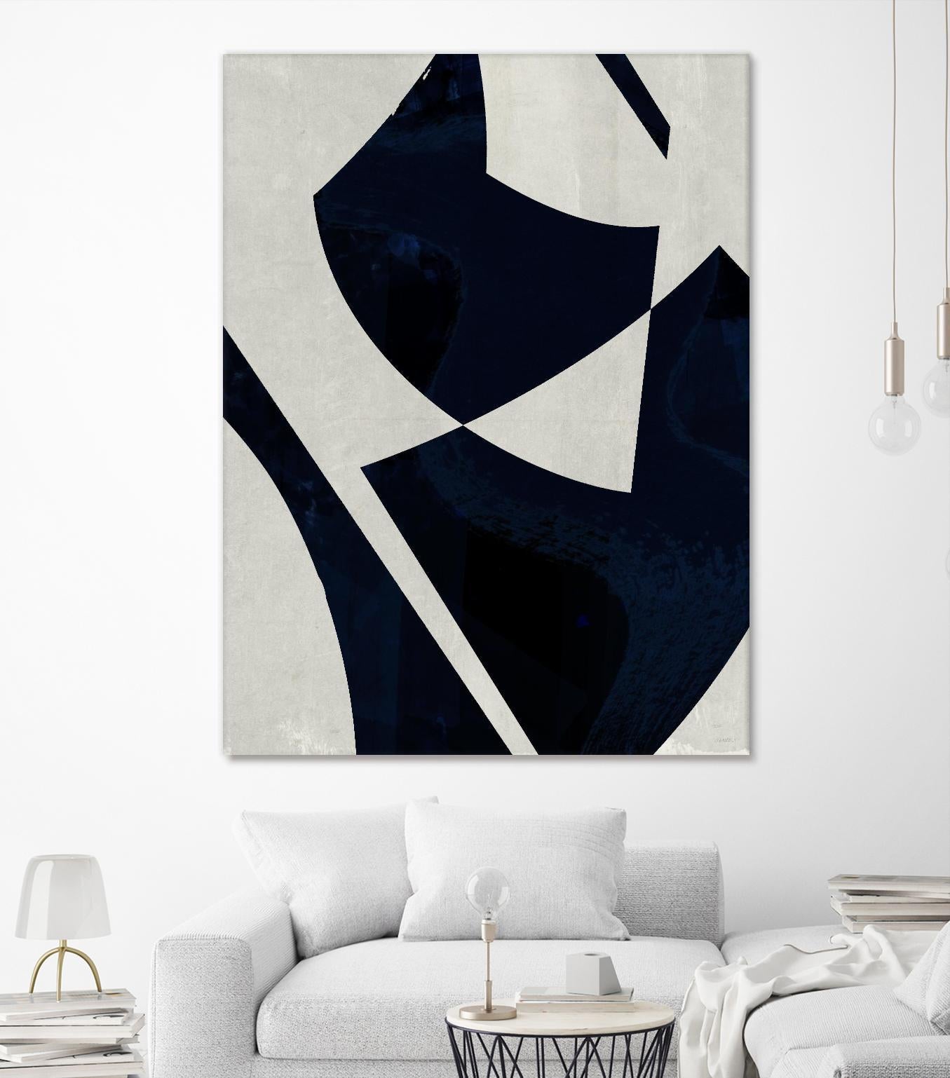 Black Machine I by Dan Meneely on GIANT ART - blue shapes 