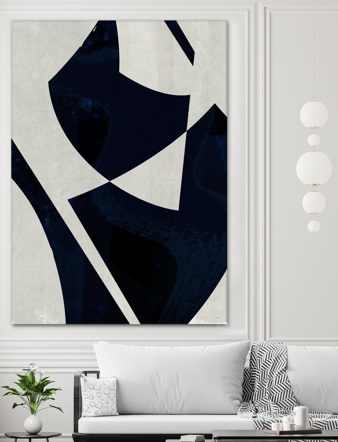 Black Machine I by Dan Meneely on GIANT ART - blue shapes 