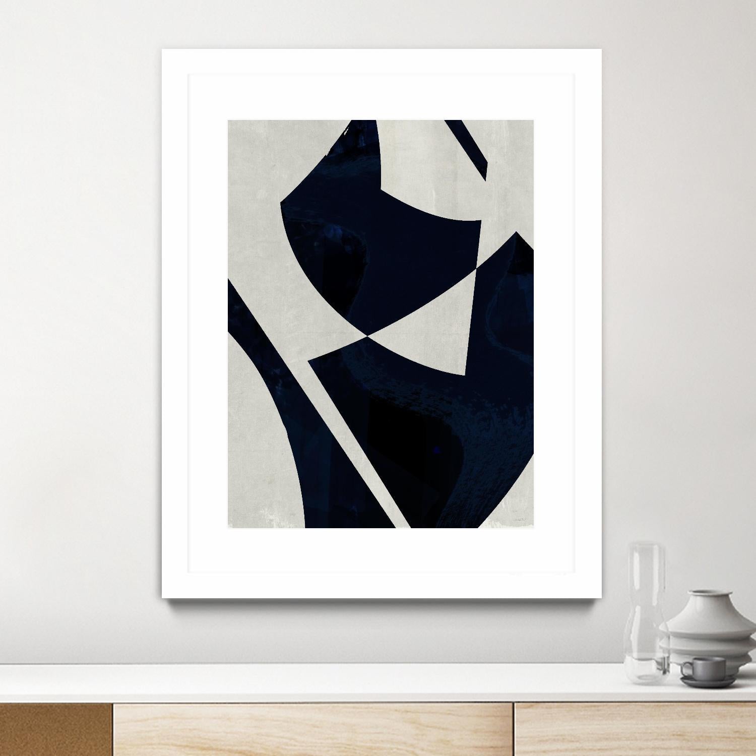 Black Machine I by Dan Meneely on GIANT ART - blue shapes 