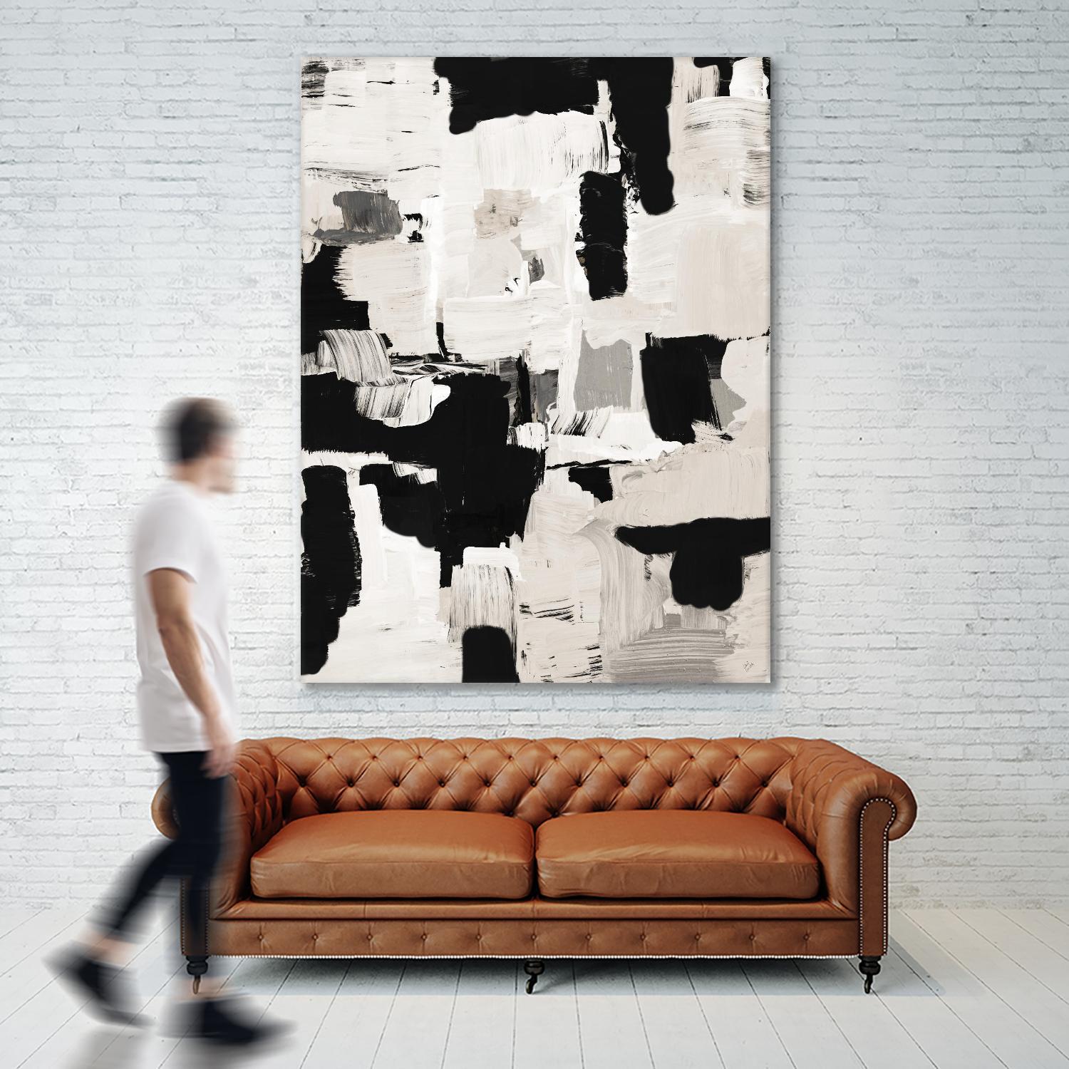 Night Peace Abstract by Lanie Loreth on GIANT ART - beige black & white white