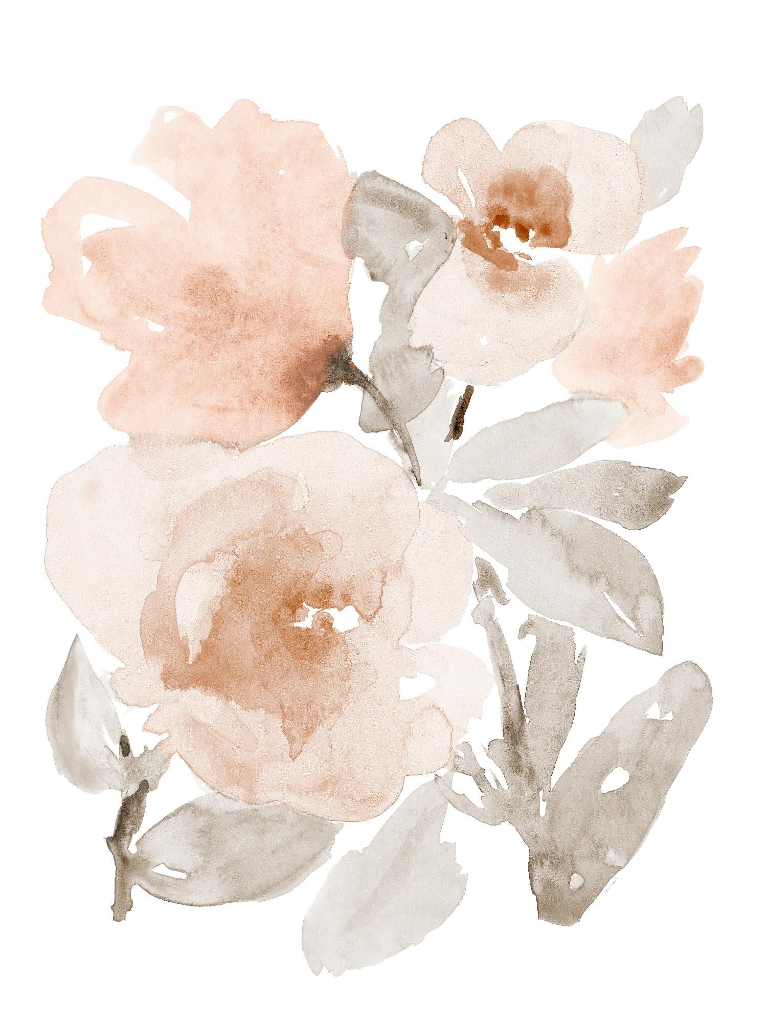 Peach Tranquil Florals I by Lanie Loreth on GIANT ART - peach floral