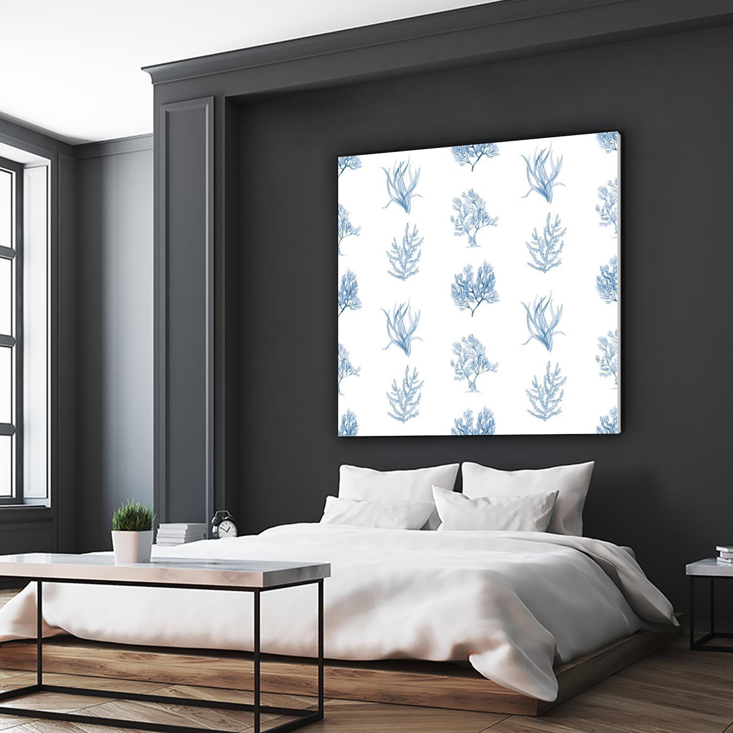 Blue Seagrass Pattern by Lanie Loreth on GIANT ART - coastal pattern