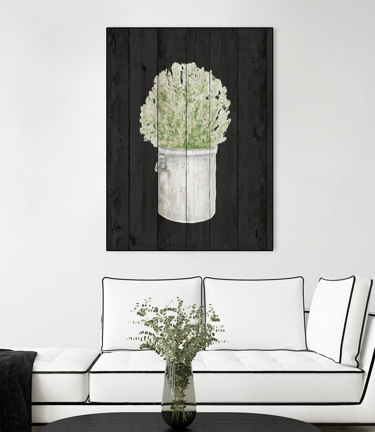 Herbs on Black Wood II by Janice Gaynor on GIANT ART - farm 