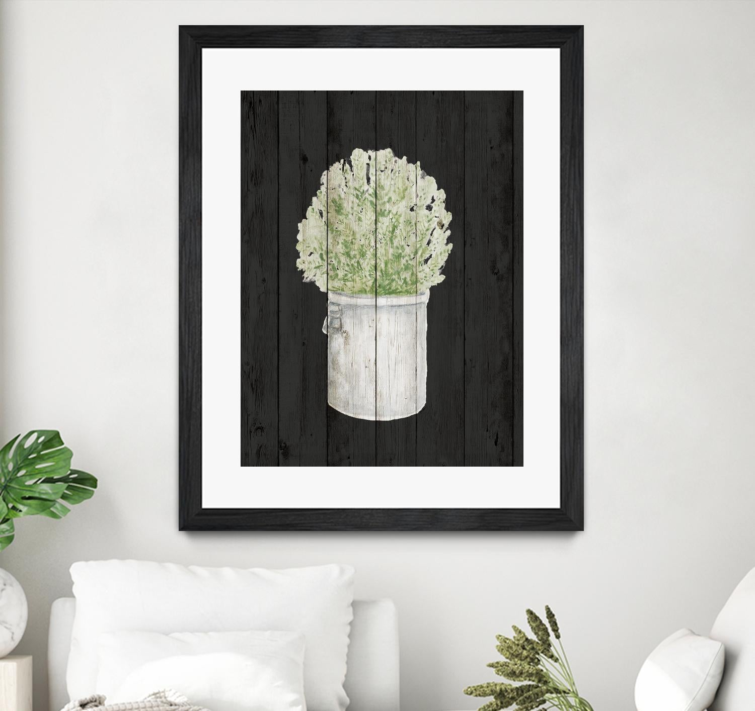 Herbs on Black Wood II by Janice Gaynor on GIANT ART - farm 