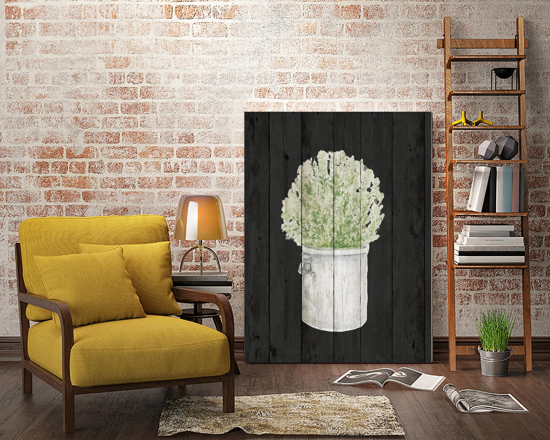 Herbs on Black Wood II by Janice Gaynor on GIANT ART - farm 
