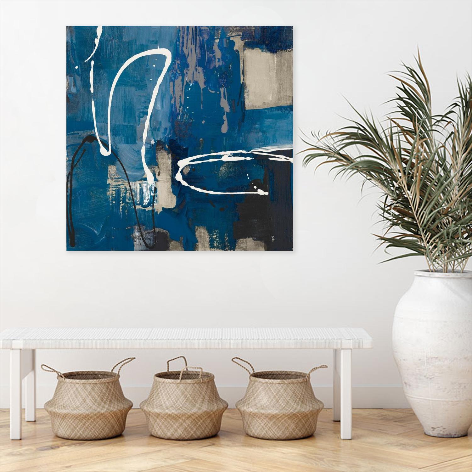 Indigo Retro by Lanie Loreth on GIANT ART - indigo abstract