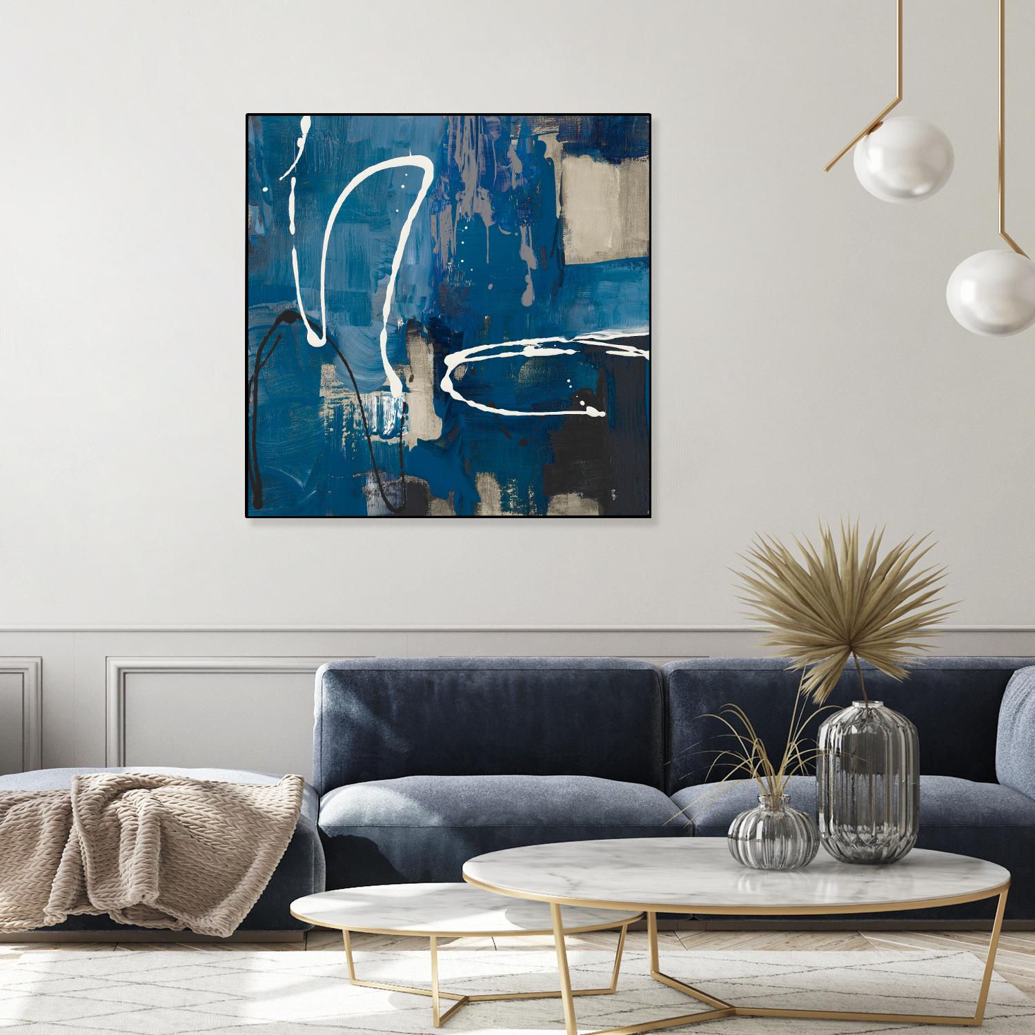 Indigo Retro by Lanie Loreth on GIANT ART - indigo abstract