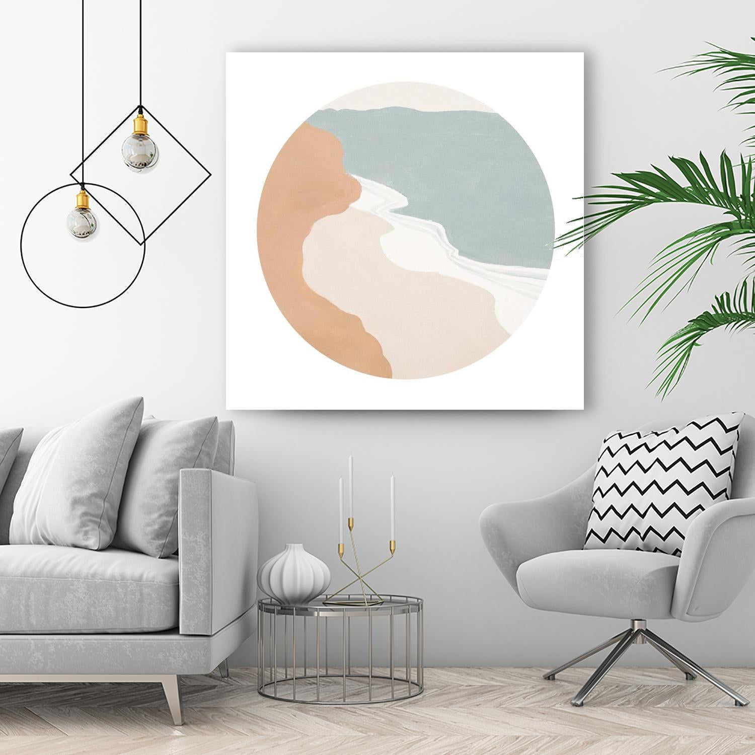 Mid Century Landscape Circle I by Patricia Pinto on GIANT ART - coastal abstract