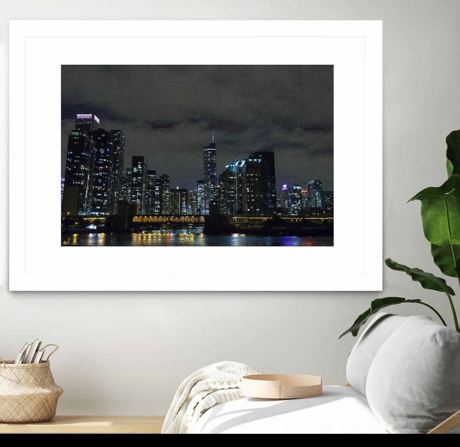 Nightscape by Nancy Crowell on GIANT ART - yellow city scene