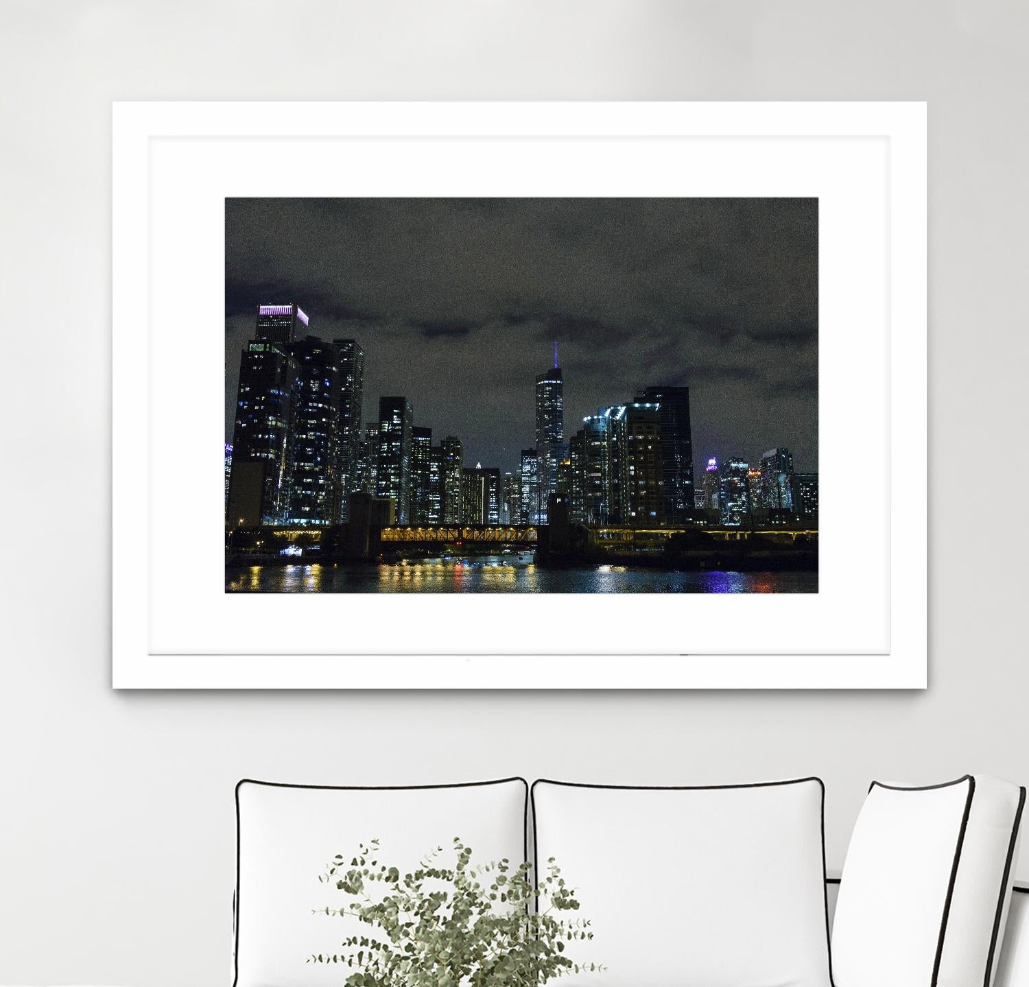 Nightscape by Nancy Crowell on GIANT ART - yellow city scene
