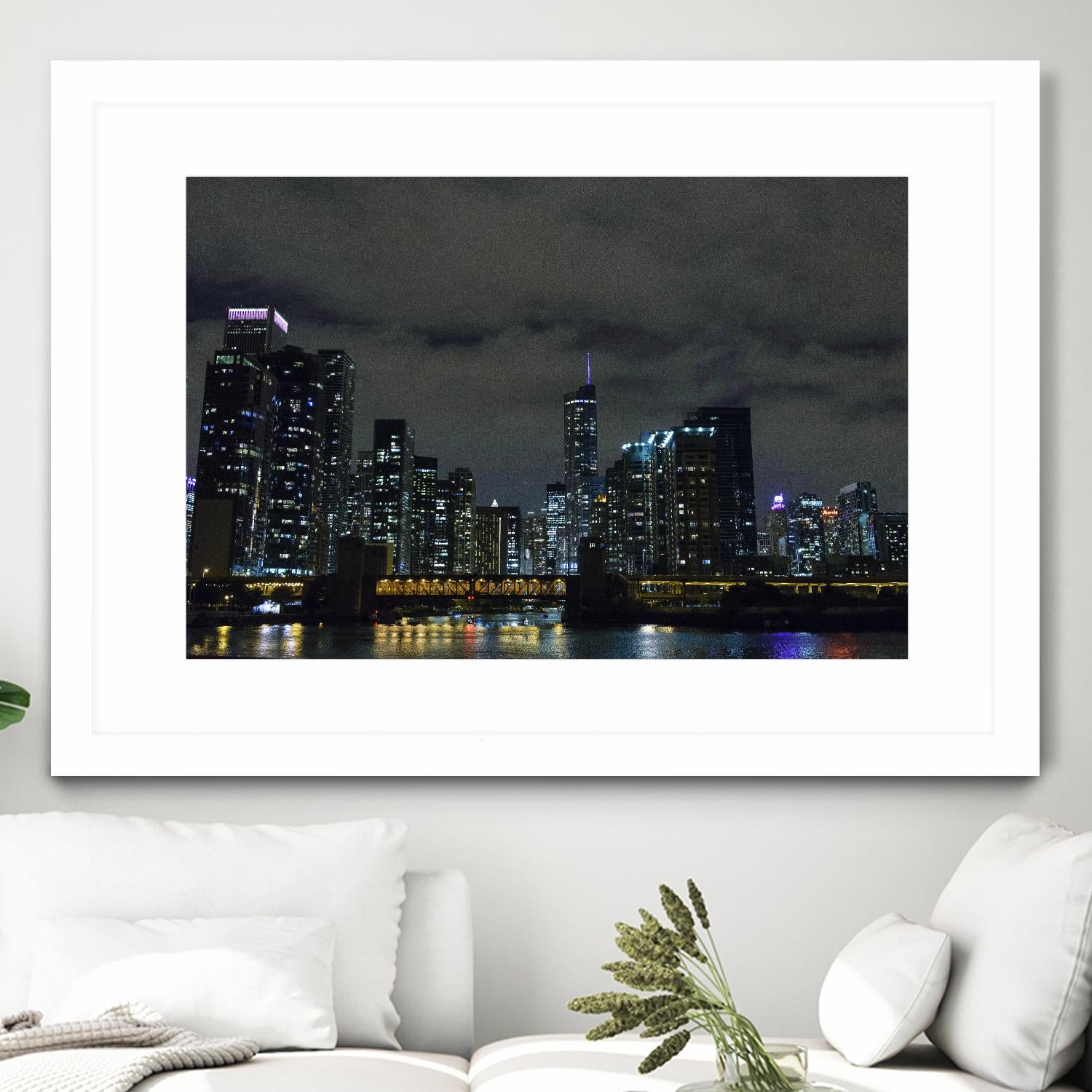 Nightscape by Nancy Crowell on GIANT ART - yellow city scene