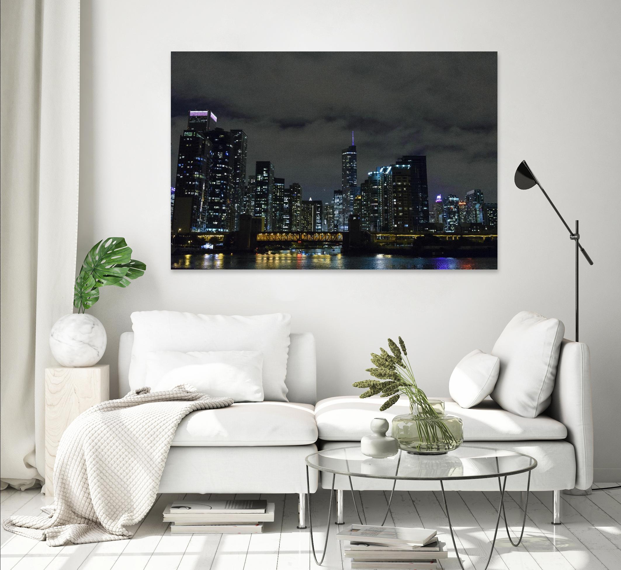 Nightscape by Nancy Crowell on GIANT ART - yellow city scene