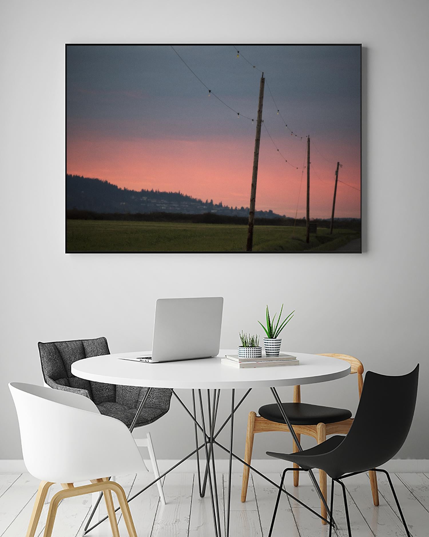 Pink Sky at Night by Nancy Crowell on GIANT ART - blue landscape
