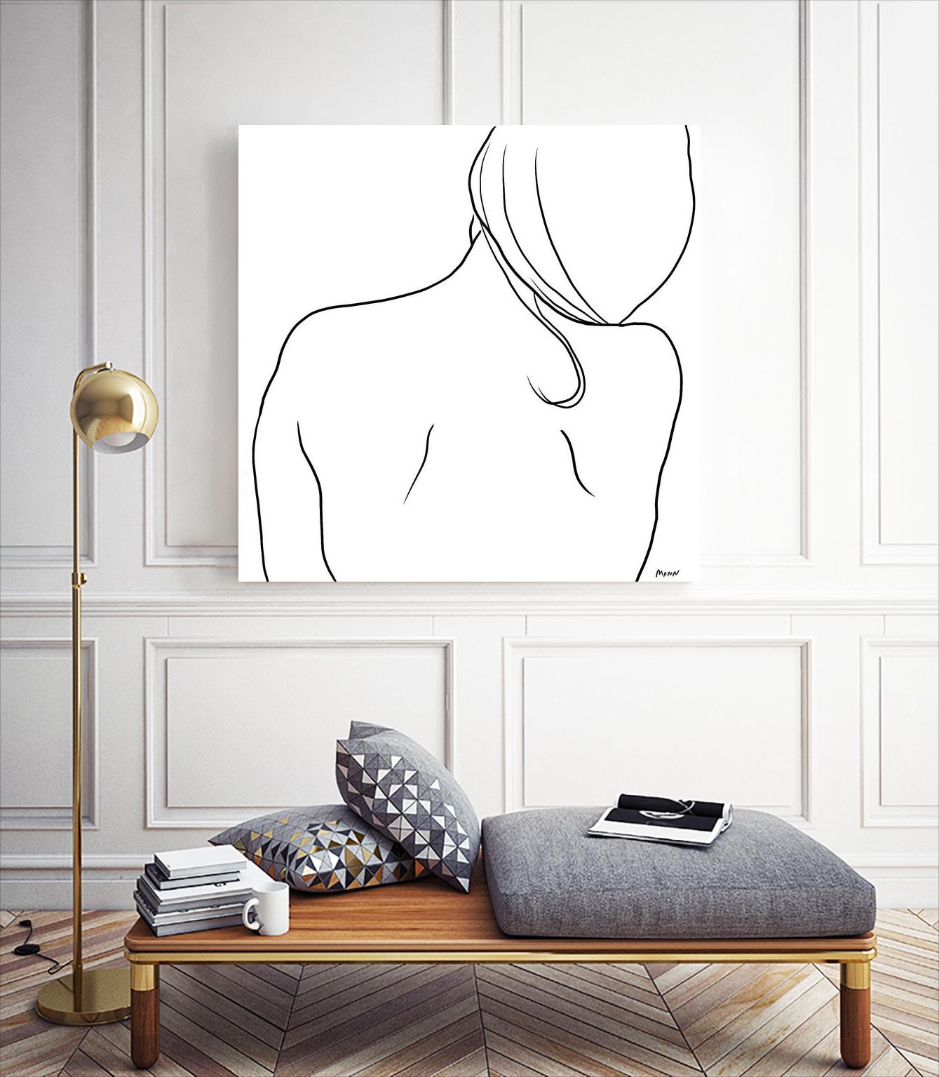 Femme II by Patti Mann on GIANT ART - whites & creams, blacks figurative