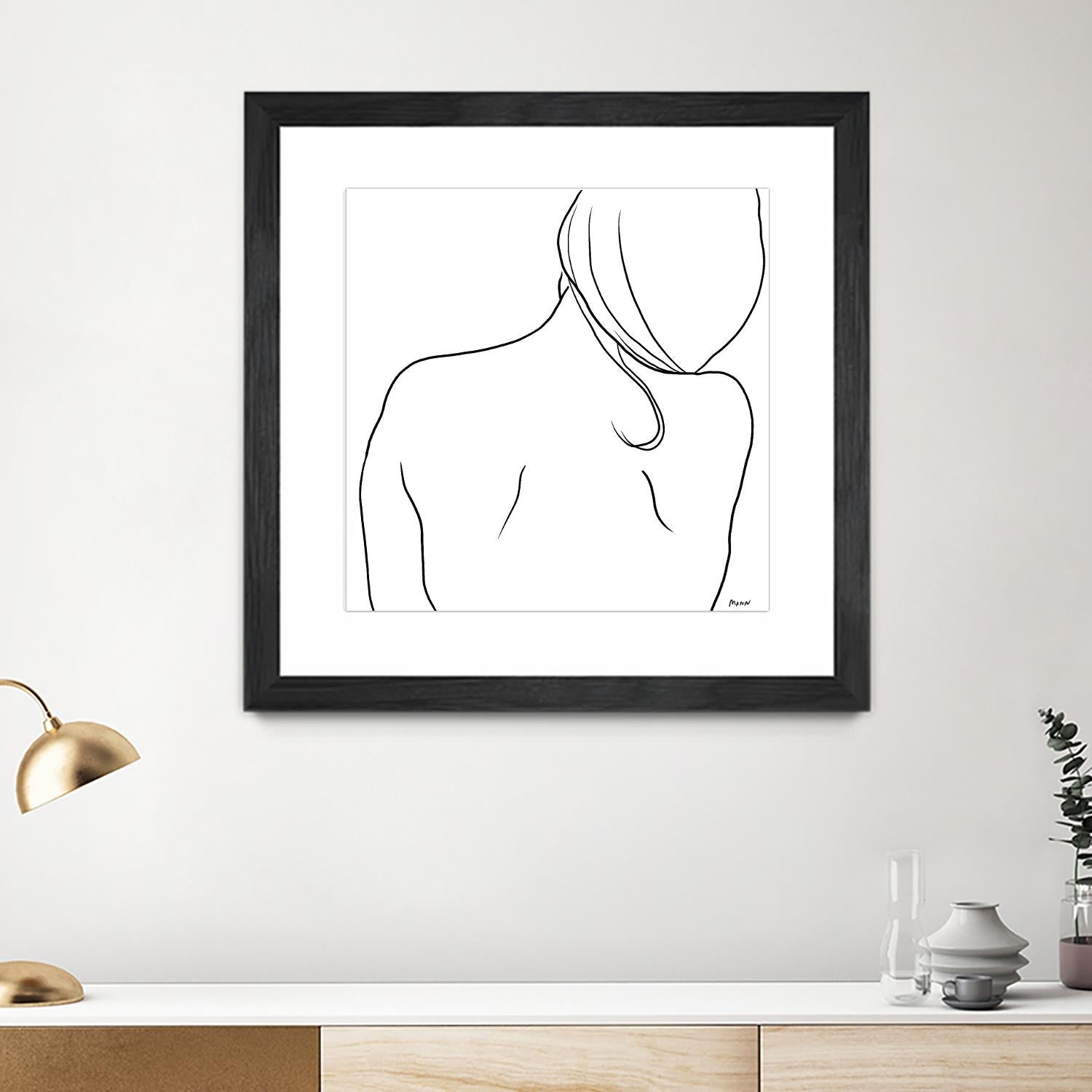 Femme II by Patti Mann on GIANT ART - whites & creams, blacks figurative
