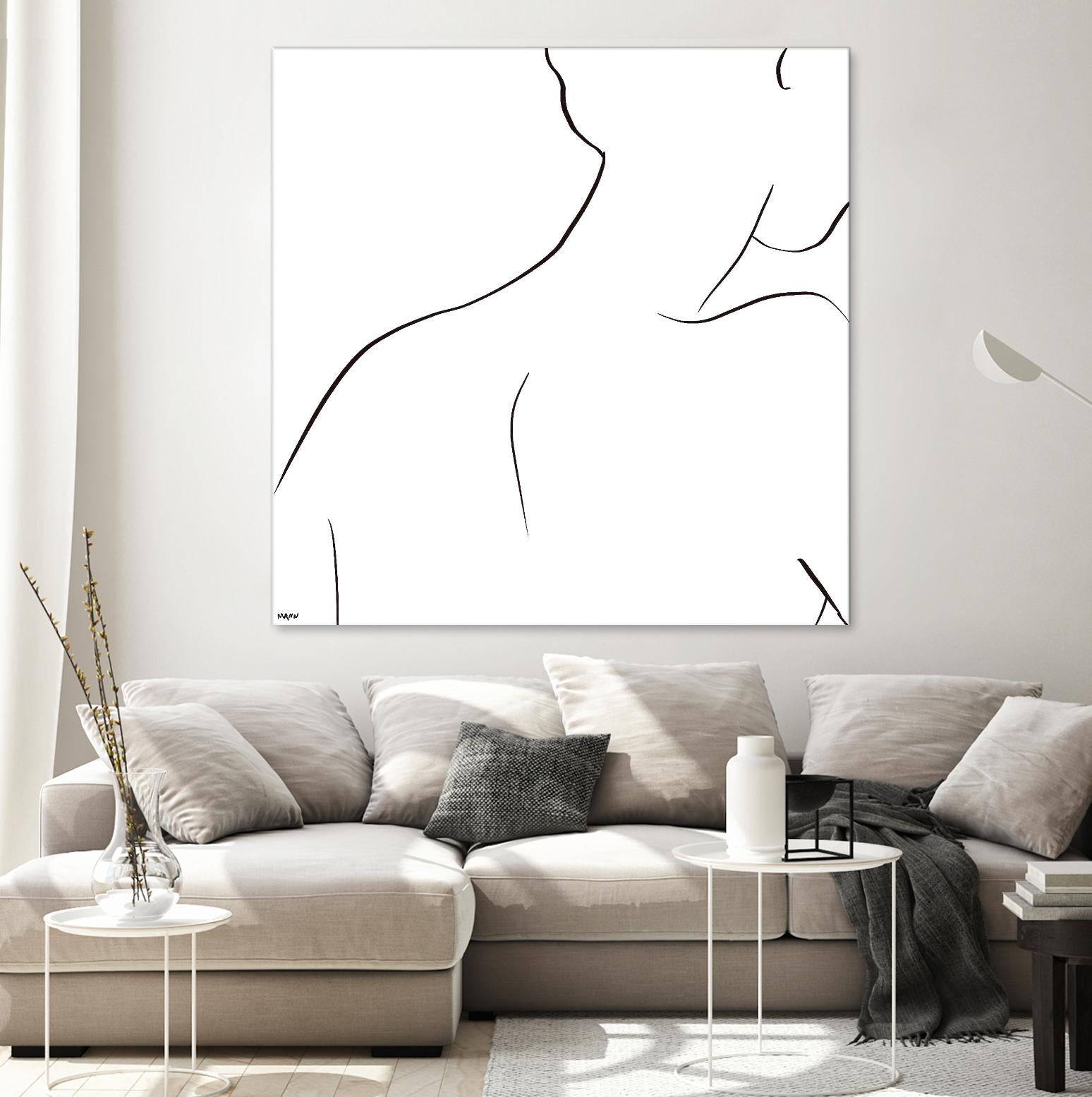 Femme III by Patti Mann on GIANT ART - whites & creams, blacks figurative