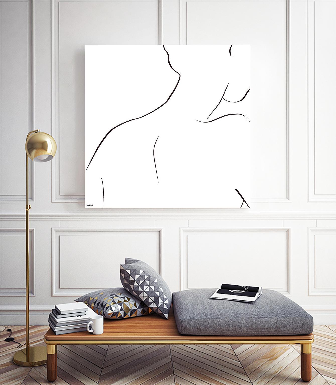 Femme III by Patti Mann on GIANT ART - whites & creams, blacks figurative