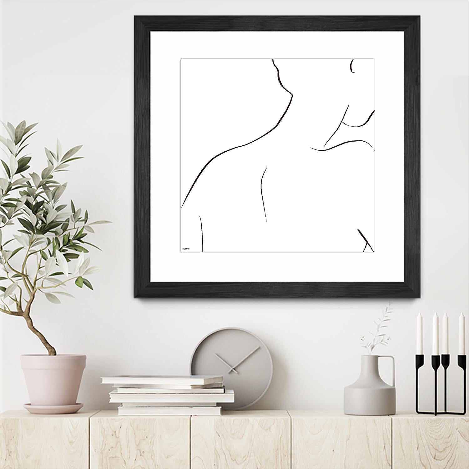 Femme III by Patti Mann on GIANT ART - whites & creams, blacks figurative