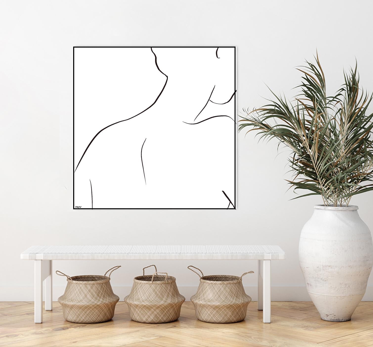Femme III by Patti Mann on GIANT ART - whites & creams, blacks figurative