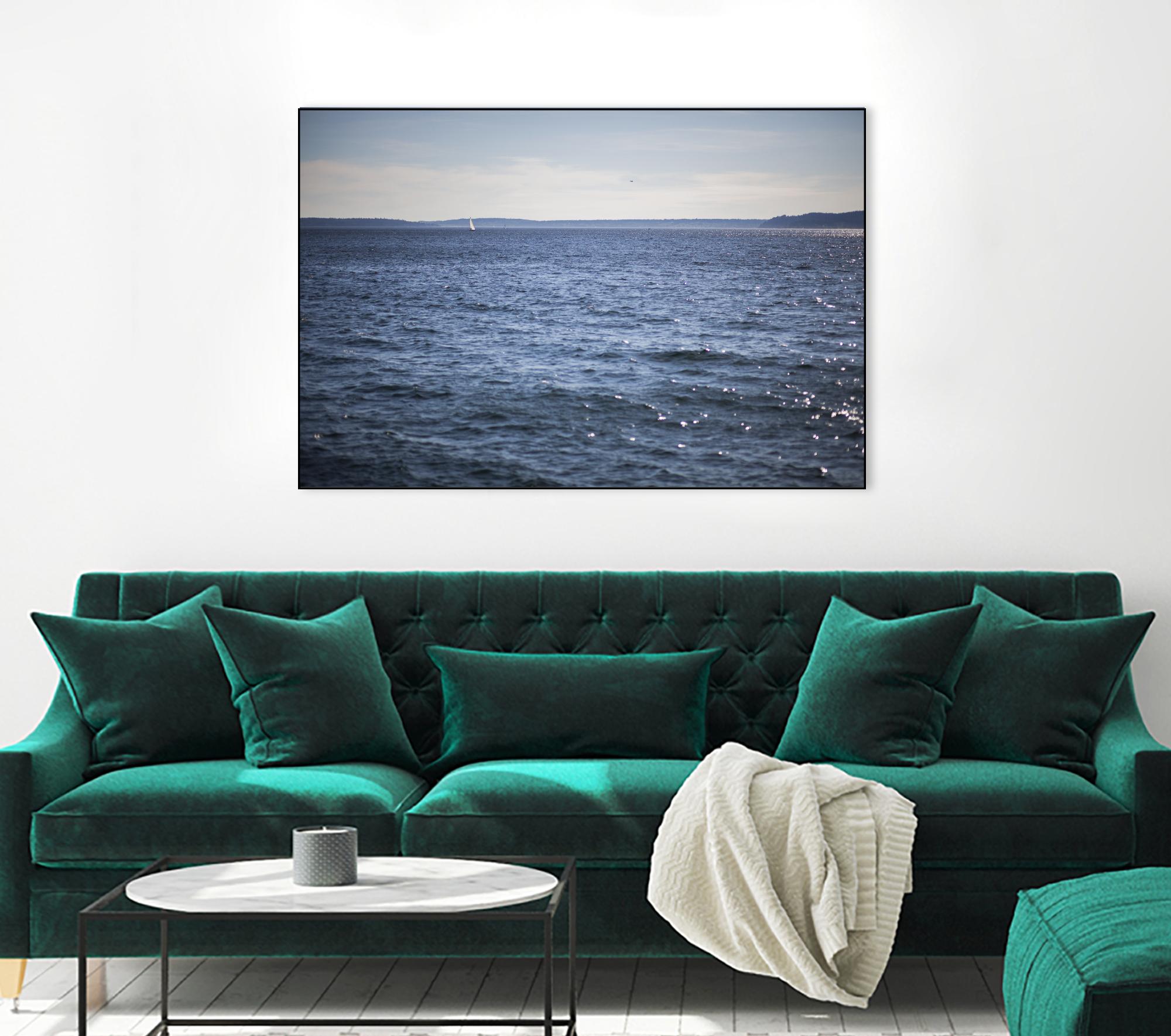 Lone Sailer by Aaron Matheson on GIANT ART - beige sea scene