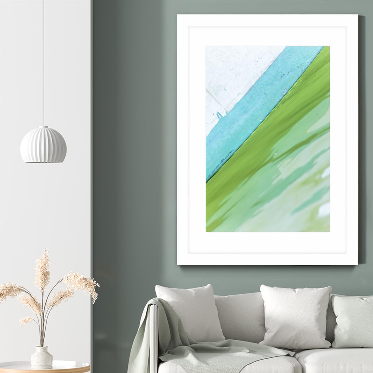 Where Blue Meets Green by Melissa McClain on GIANT ART - green abstract