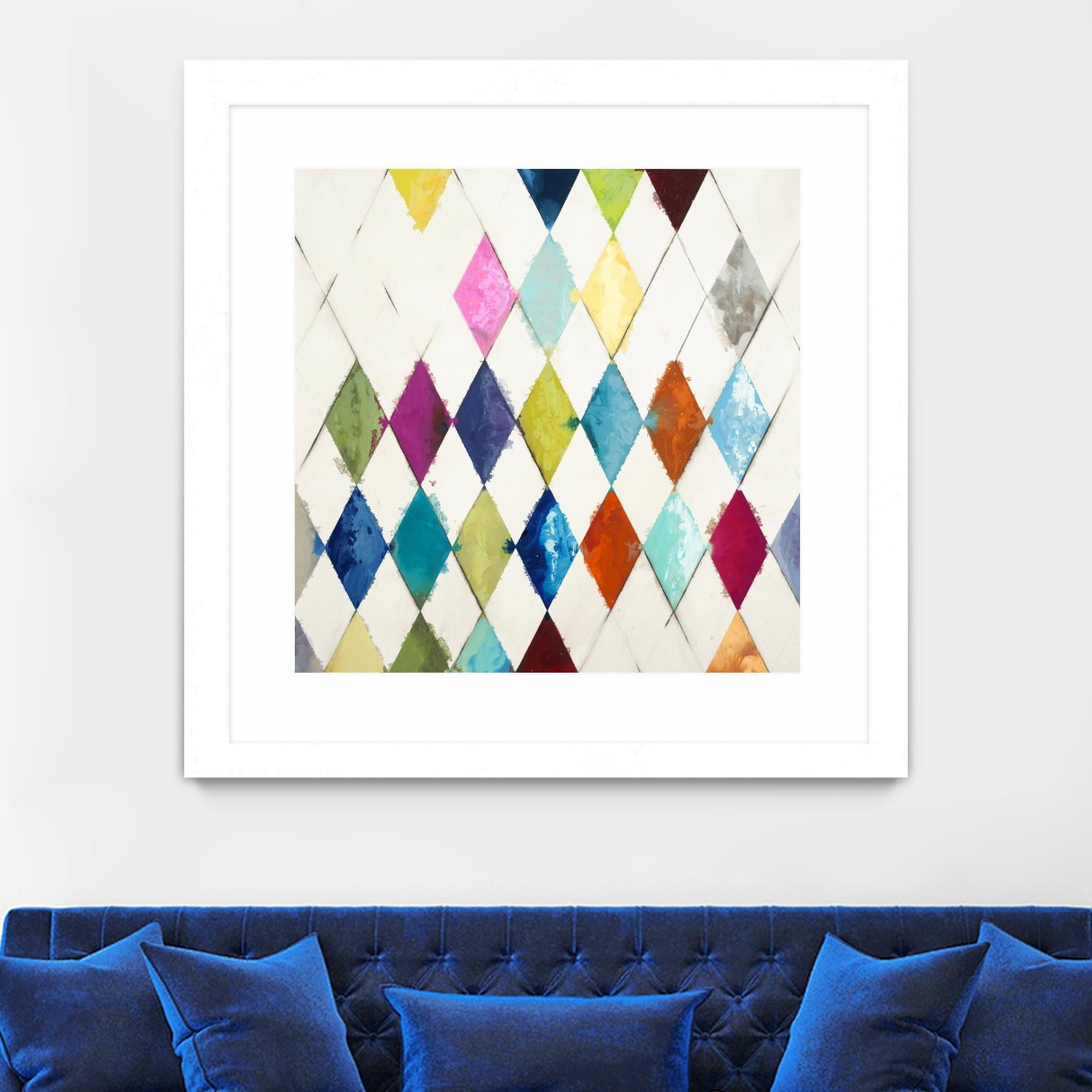 Diamonds by Randy Hibberd on GIANT ART - blue abstract